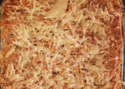 Delicious Fish Pie with melted cheese topping
